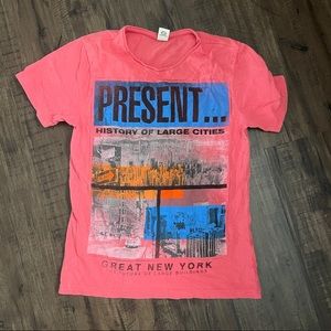 Pink Men’s Size Medium T Shirt Made In Brazil Unique New York City Building Logo